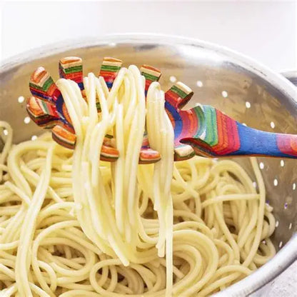 Colorful Wooden Spaghetti Server by Totally Bamboo
