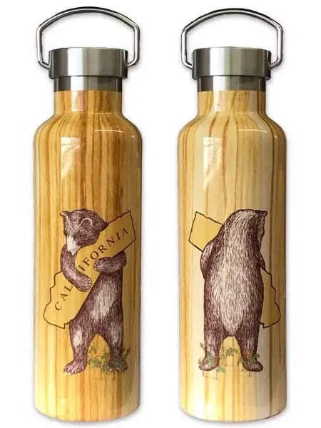 SF Mercantile California Bear Woodgrain Water Bottle