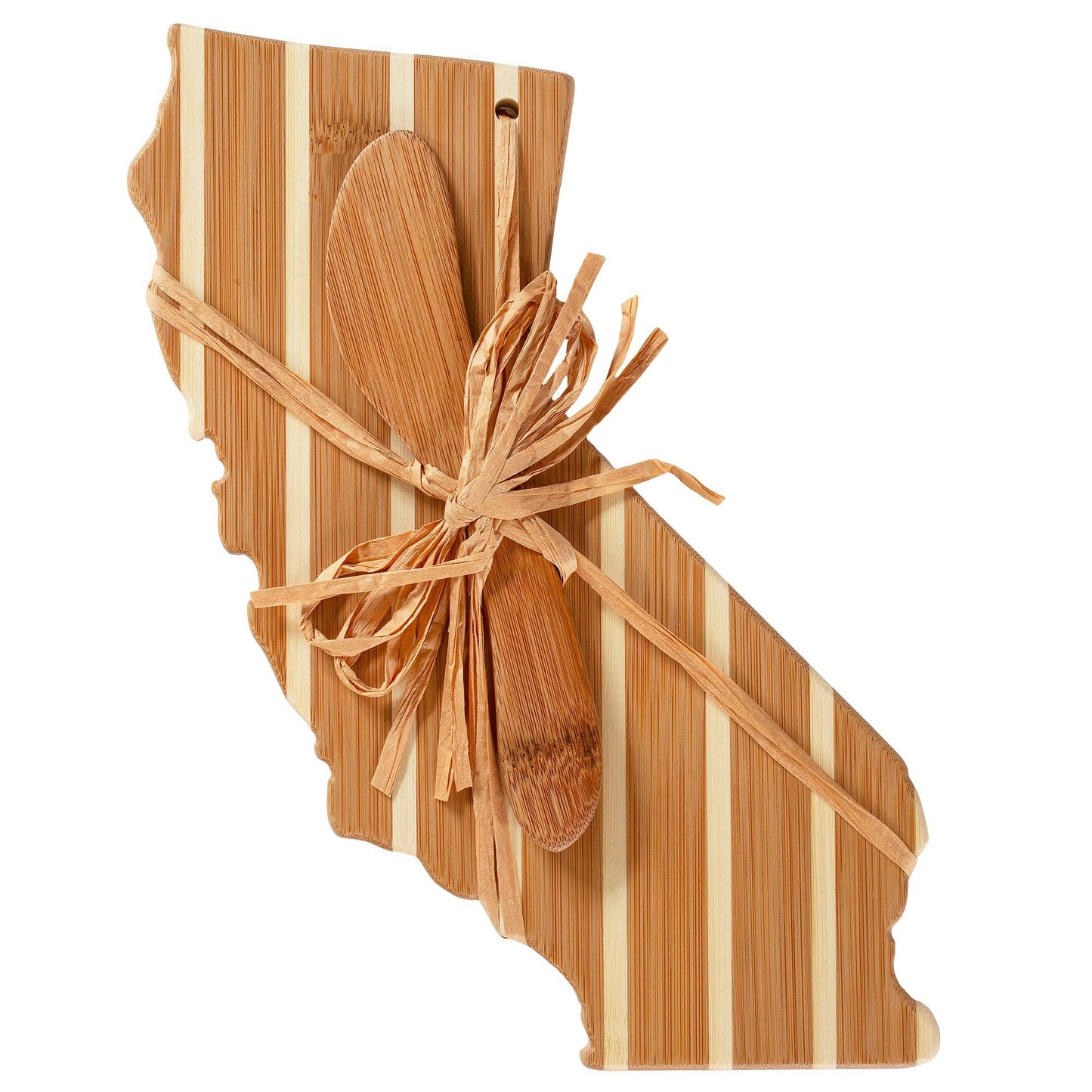 California Shaped Charcuterie Board & Cheese Spreader Knife Set by Totally Bamboo