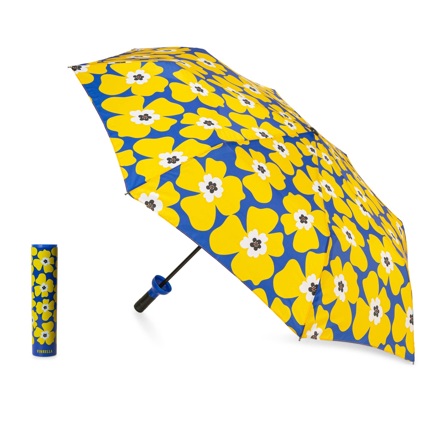 Nikki on Blue Bottle Umbrella by Vinrella