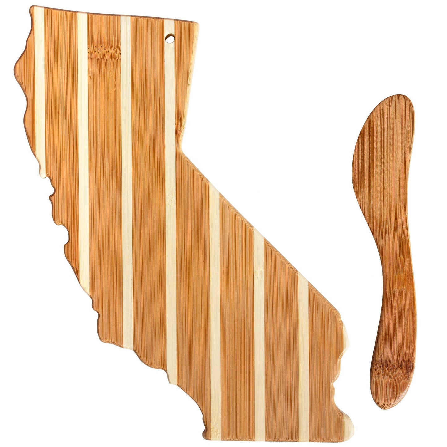 California Shaped Charcuterie Board & Cheese Spreader Knife Set by Totally Bamboo