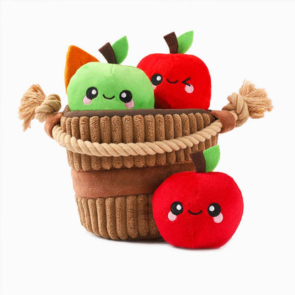 Apple Basket Interactive Plush Dog Toy