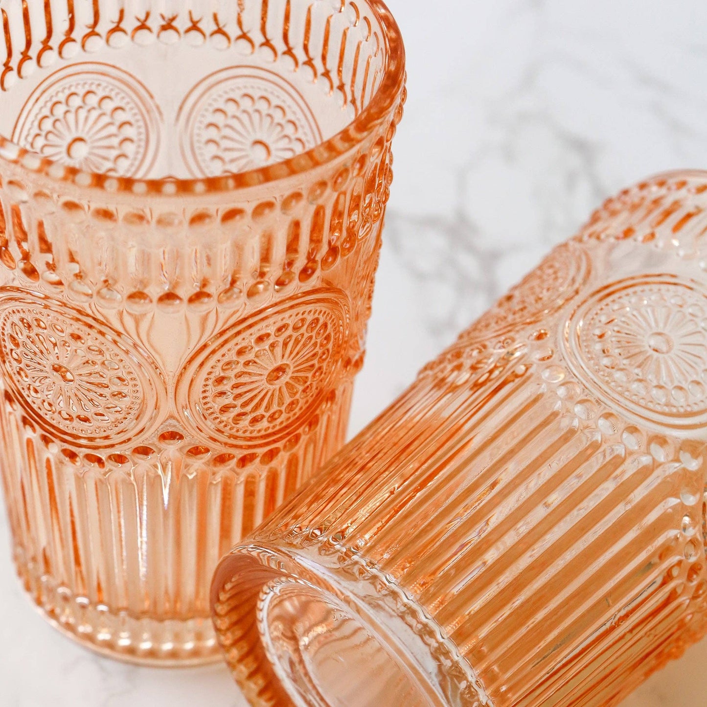 Vintage Textured Rose Gold Drinkware Set by Kate Aspen