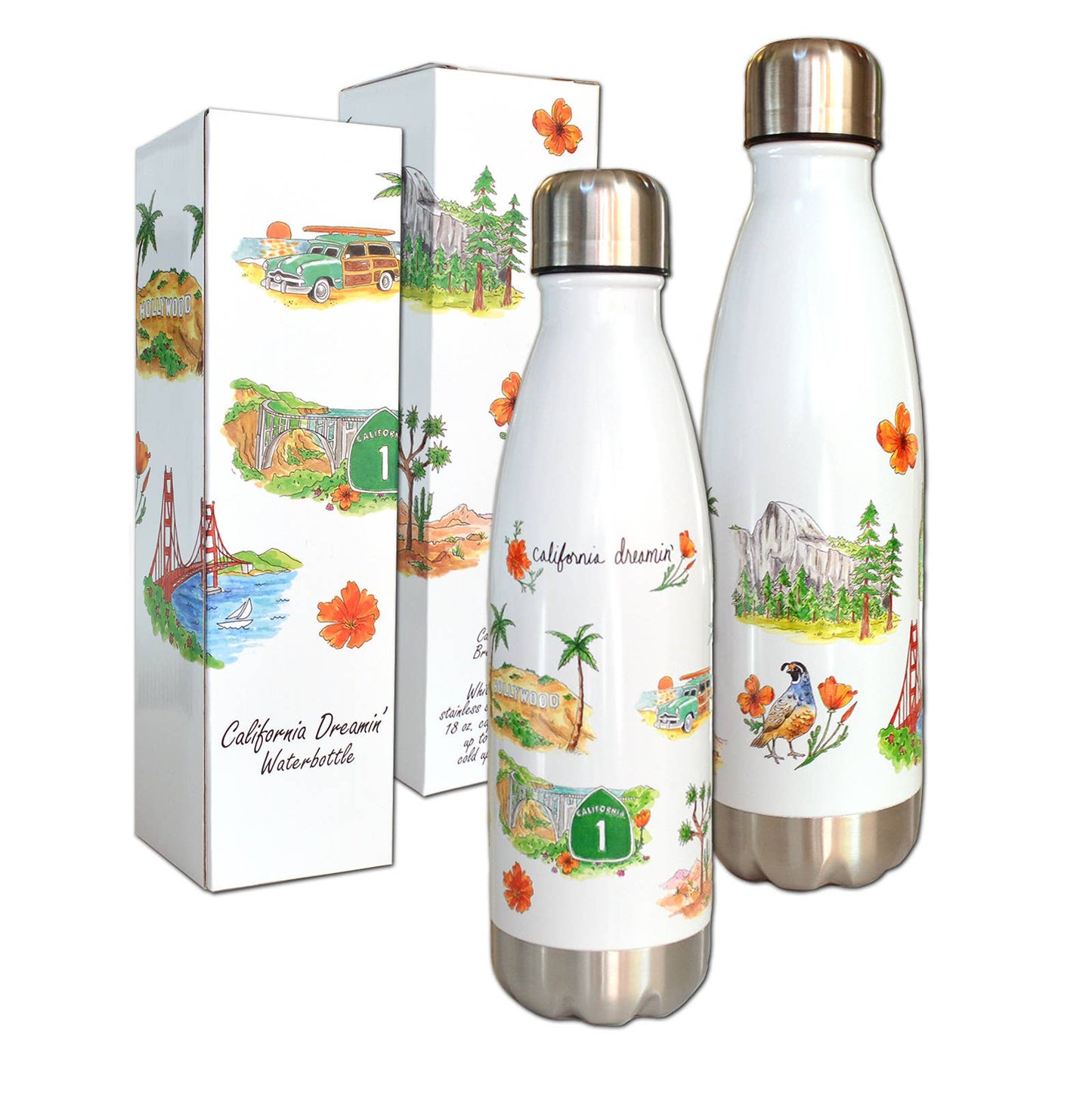California Dreamin' Stainless Steel Water Bottle