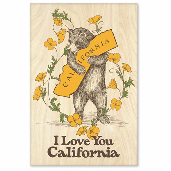 California Bear Hug & Poppy Magnet 2" x 3"