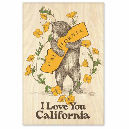 California Bear Hug & Poppy Magnet 2" x 3"