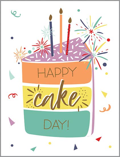 "Happy Cake Day!" Birthday Greeting Card by Gina B Designs