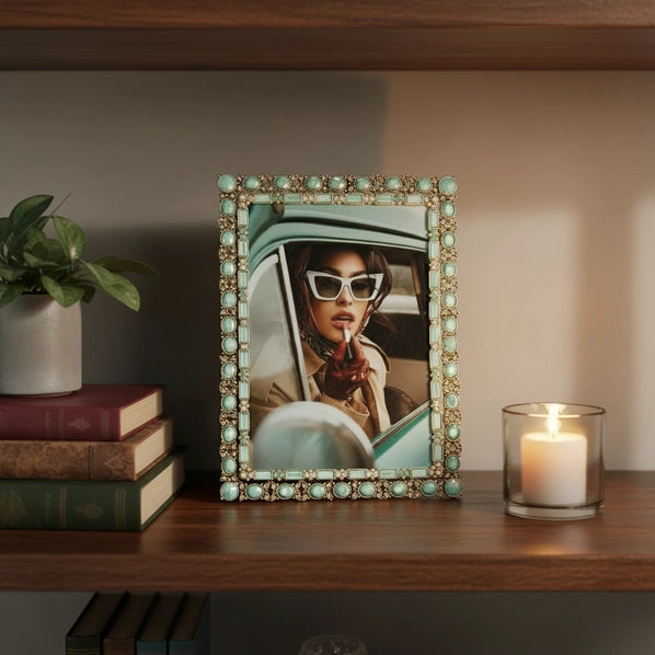 5" x 7" Silver & Blue Patrice Photo Frame by Olivia Riegel