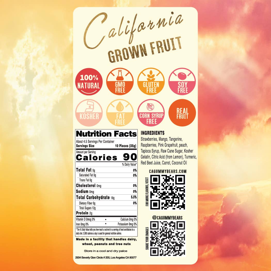 California Fruit Mix Gummy Bears by California Gummy Bears