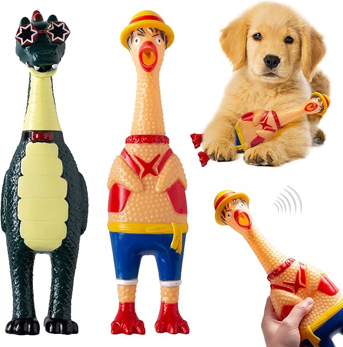 Screaming Rubber Chicken Dog Toy