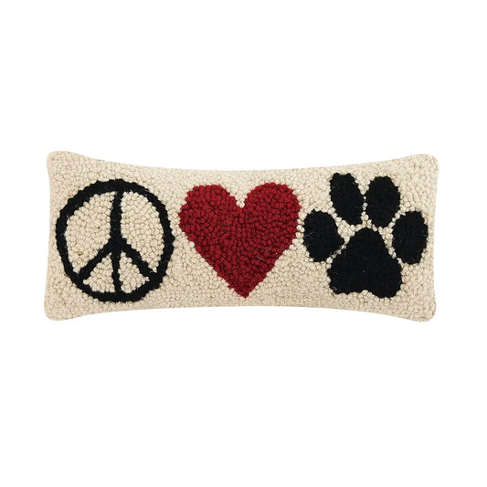 Peace, Love, Paw Pillow
