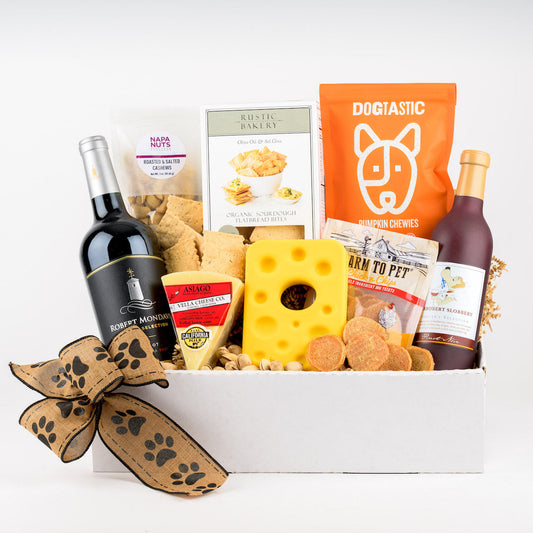 Wine & Cheese Pairing Buddies Gift Box for Dog Owners